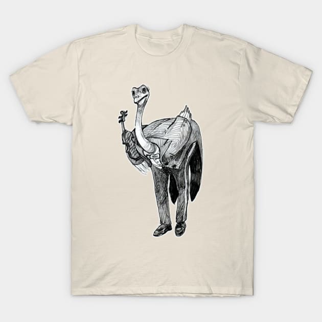 Carnival Animals - Ostrich playing Violin/Viola T-Shirt by SSBDguy75